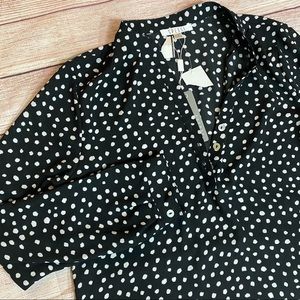 Spense polka dot long sleeve blouse